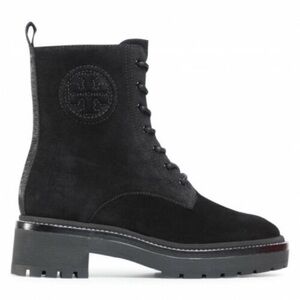 Tory Burch Black Lace-Up Boots